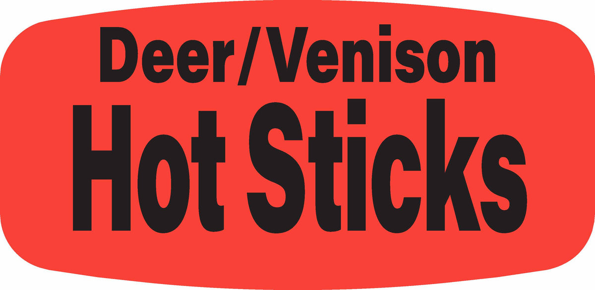 Hot Stick Label Deer/Venison Hot Sticks Labels, Deer/Venison Hot Sticks Stickers, 1000 ...