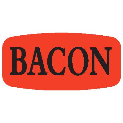 Bacon DayGlo Labels, Bacon Stickers