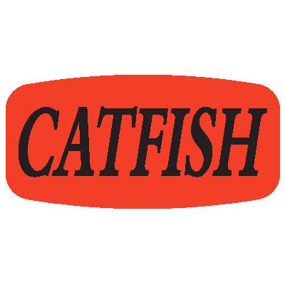 Catfish DayGlo Label, Catfish Stickers