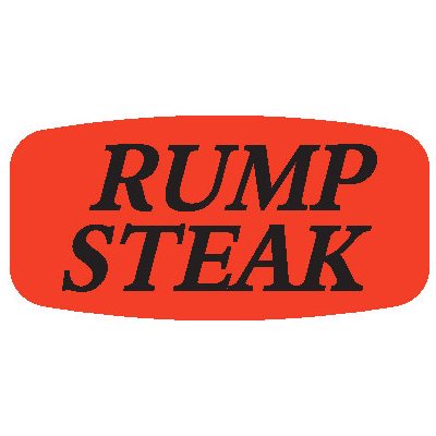 Rump Steak DayGlo Labels, Stickers
