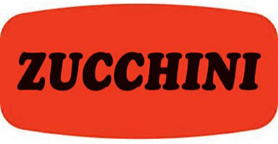 Zucchini DayGlo Label