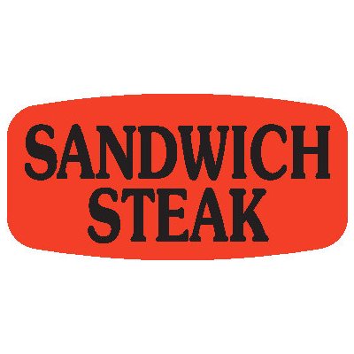 Sandwich Steak DayGlo Labels, Stickers