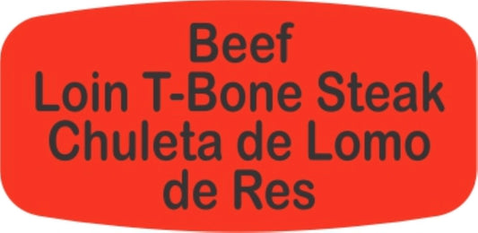 Beef Loin T-Bone Steak - Chuleta de Loma de Res DayGlo Label