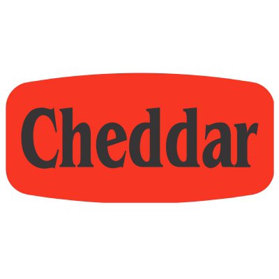 Cheddar DayGlo Labels, Cheddar Favor Stickers