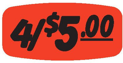 4/$5.00 Price Label