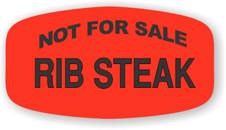 Rib Steak NOT FOR SALE DayGlo Labels, 1000/Roll