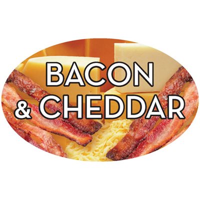 Bacon and Cheddar Flavor Labels, Bacon and Cheddar Stickers