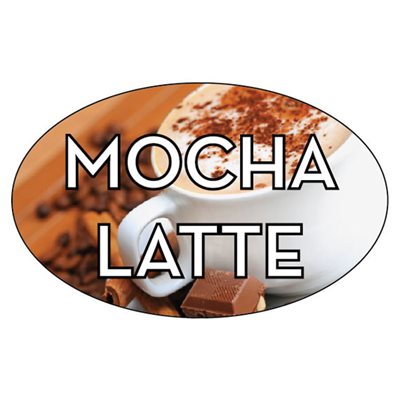 Mocha Latte Flavor Labels, Mocha Latte Stickers