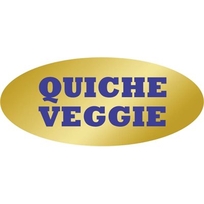 Quiche Veggie Foil Labels, Veggie Quiche Stickers