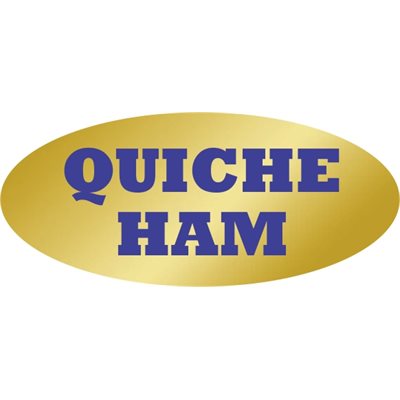 Quiche Ham Foil Labels, Ham Quiche Stickers
