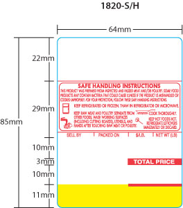 Ishida AC Series BC3000 Astra 85mm Safe Handling Scale Labels