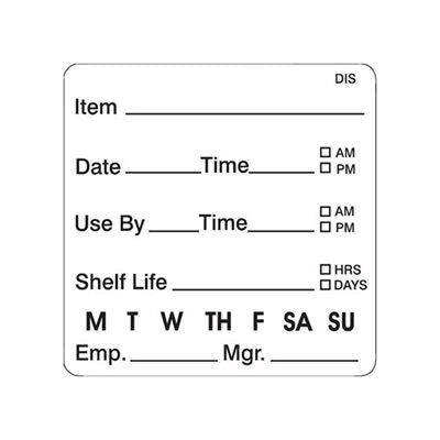 Seven Day, 7 Day Shelf Life 2" Labels