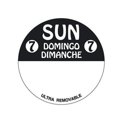 Sun 7 Domingo Dimanche 2" Label