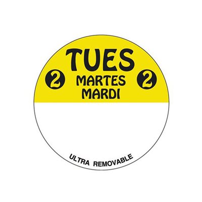 Tues 2 Martes Mardi 2" Label