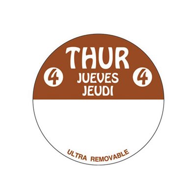 Thur 4 Jueves Jeudi 2" Label