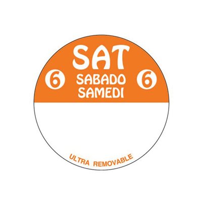 Sat 6 Sabado Samedi Label 2" Label