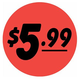 $5.99 Price 1.25" Bullseye Label