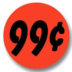 99¢ DayGlo 1.5" Bullseye Price Label