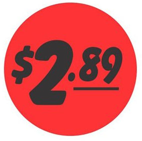 $2.89 Price Label