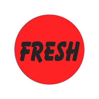 FRESH 1.25" Circle Price Labels, FRESH Stickers