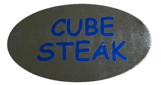 Cube Steak Silver Foil Label