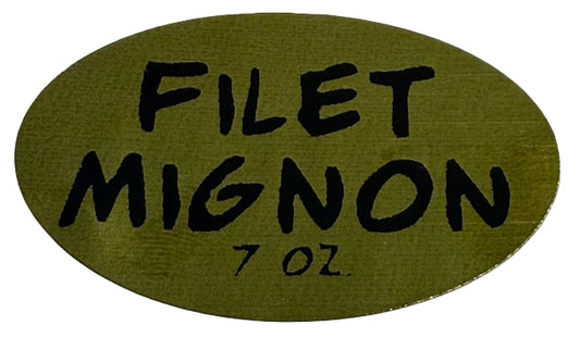 Filet Mignon 7 oz Gold Foil Label