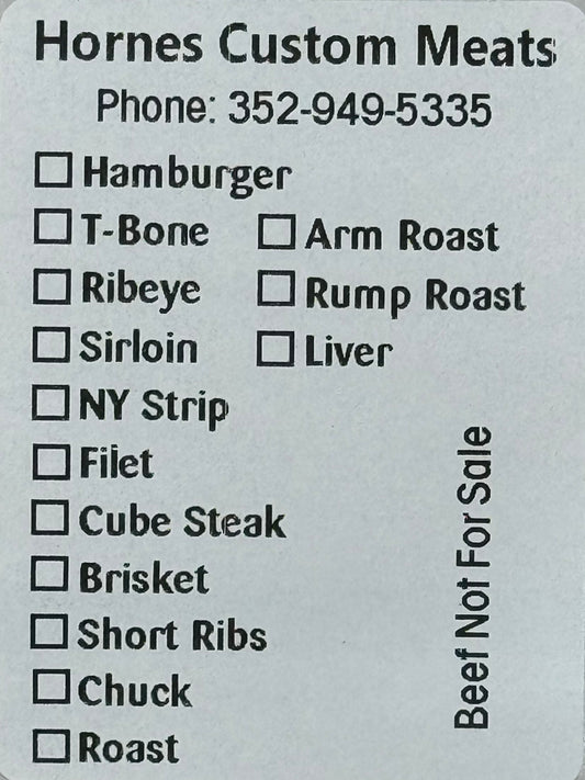 Hornes Custom Meats Custom Labels