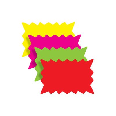 Burst 3" x 2" Blank Sign Cards - Variety Color Pack