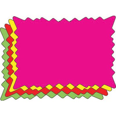 Burst 7" x 5" Blank Sign Cards - Variety Color Pack