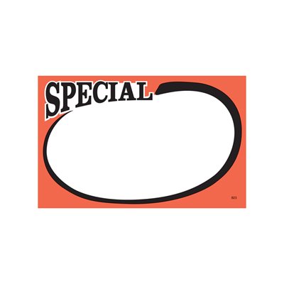 7" x 11" Red/Black Burst Special Sign Card Blanks