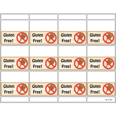 Gluten-Free Vu-Thru Shelf Labels