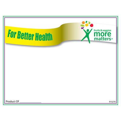 5.5" x 7.5"  Two Up For Better Health Sign Cards