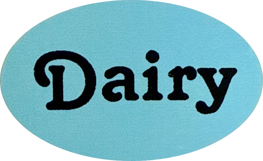 Dairy 1.25" x 2" Oval Label