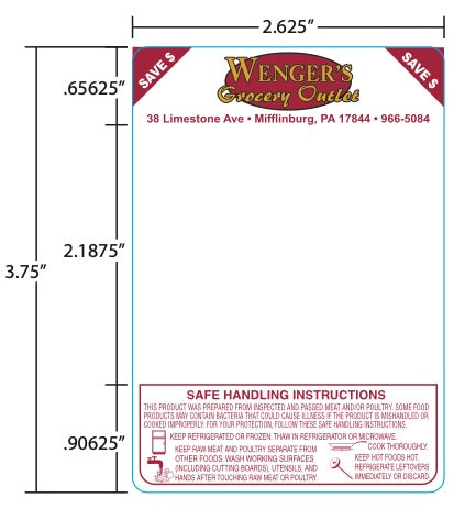 Wenger's Custom Labels - Mettler Toledo 325/8460/UCST ET 3.7"