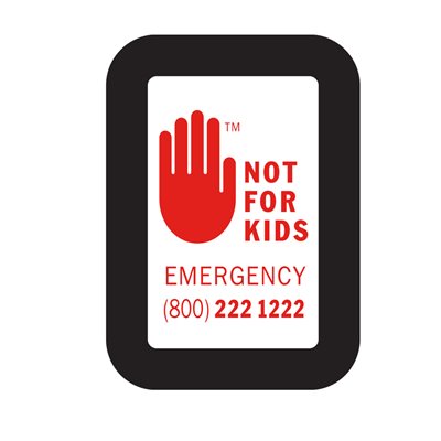 Not for Kids - Emergency (800)222-1222 Label