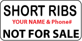 SHORT RIBS Not For Sale Labels