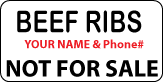 BEEF RIBS Not For Sale Labels