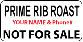 PRIME RIB ROAST Not For Sale Labels