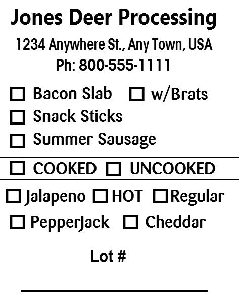 CHECKOFF LABELS - Deer/Venison – ScaleLabels.com