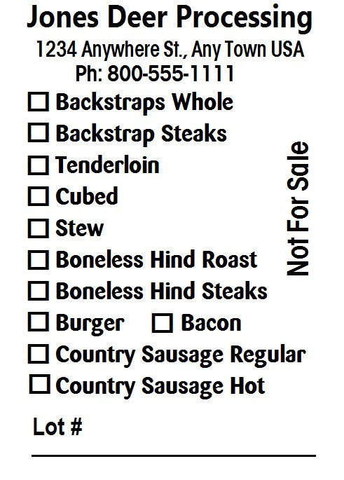 Deer/Venison Specialty Labels, Available only at ScaleLabels.com