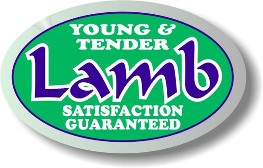 Foil Tender Young Lamb Labels, Young Lamb Stickers