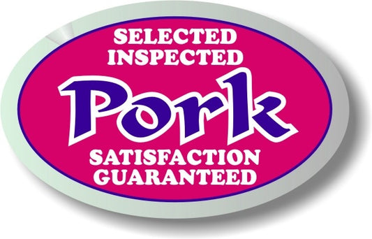 Foil Selected Inspected Pork Labels, Stickers