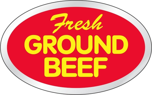 Fresh Ground Beef Foil Labels, Stickers