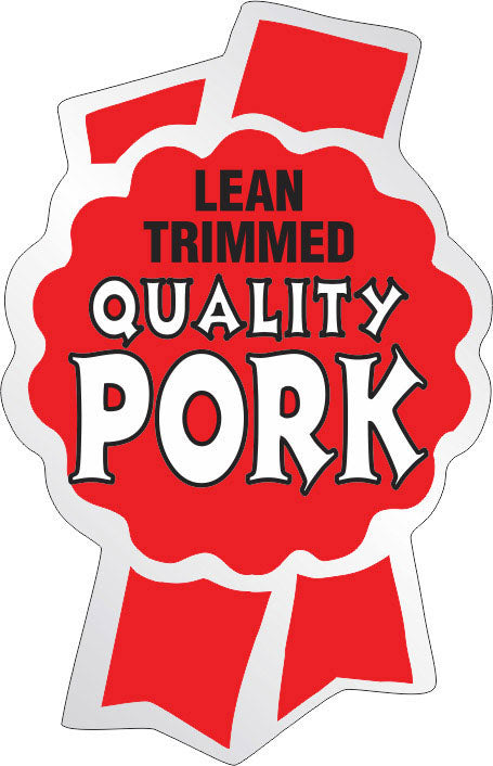 Lean Trimmed Quality Pork Foil Ribbon Labels, Stickers