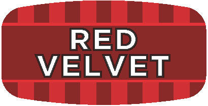 Red Velvet  Flavor Labels, Red Velvet Flavor Stickers