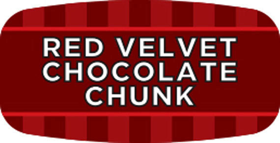 Red Velvet Chocolate Chunk Flavor Labels, Red Velvet Stickers