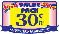 Value Pack Save 30 Cents Per Lb Labels, Stickers