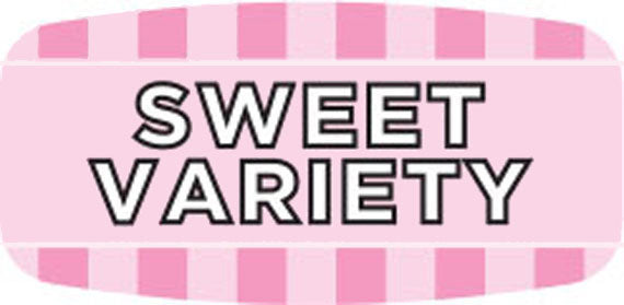 Sweet Variety Short Oval Flavor Labels, Sweet Variety Stickers