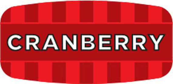 Cranberry Short Oval Flavor Labels, Cranberry Flavor Stickers