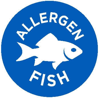 Fish Allergy Labels 1" Circle, Fish Allergen Stickers